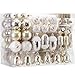 Sea Team 155-Pack Assorted Shatterproof Christmas Ball Ornaments Set Decorative Baubles Pendants with Reusable Hand-held Gift Package for Xmas Tree (Gold)