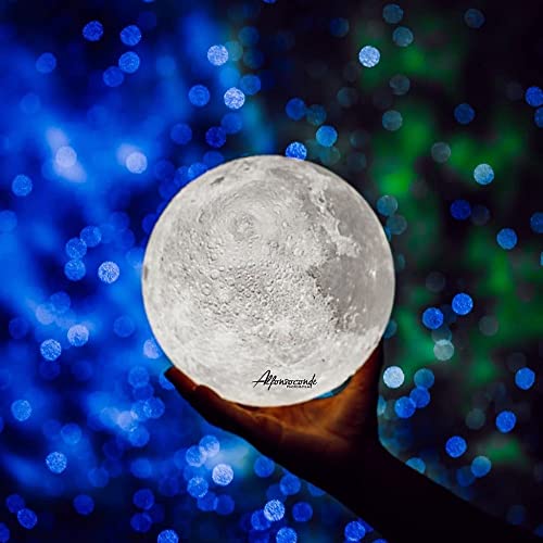 BRIGHTWORLD-Moon-Lamp-71-inch-3D-Printing-Moon-Light-16-Colors-Night-Light-Birthday-Gift-for-Kids-Girls-Boys-Women-RemoteTouch-Control-USB-Rechargeable-Brightness-Adjustable-Blue-Hand-Stand