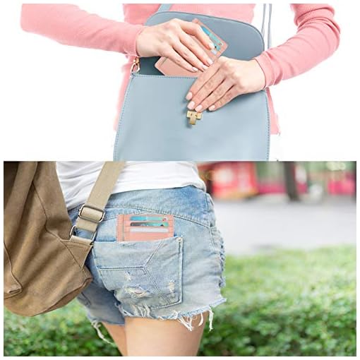 Slim RFID Blocking Card Holder Leather Front Pocket Wallet for Women - Image 8