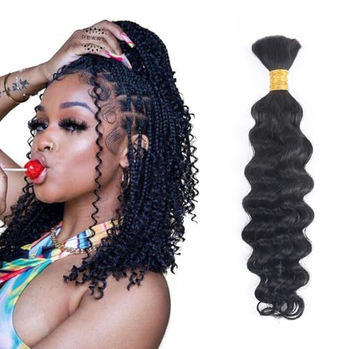 Human Braiding Hair Deep Wave 14 Inch
