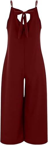 Miniatura 3 de SNKSDGM Enterizo de verano para mujer, casual, de manga larga, con lazo en la cintura, elástico, pierna ancha, pantalón largo, con bolsillos