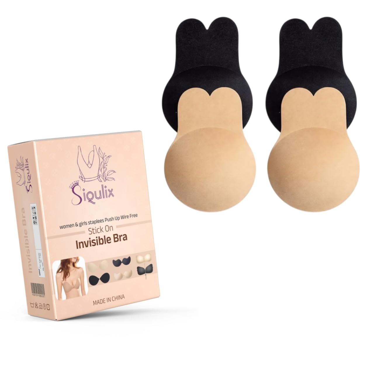 siqulix Women's & Girls Nipple Cover Strapless Bra 2 pcs Instant Breast Lift Sticky Bra Backless Invisible Push up Self Adhesive Bra Reusable Silicone Breast Lift Up Wire.-picture-44