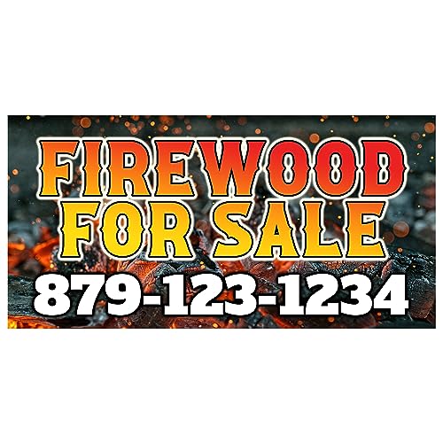 Firewood For Sale Banner Custom Phone Number | Heavy-Duty Vinyl