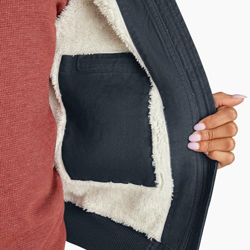 Women's Fleece Lined Duck Canvas Jacket, GRAY, 2X - image 3