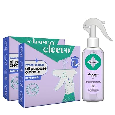 Cleevo All- Surface Cleaner- 2 Litre Bottle Pack | Plant-based Powerful Surface Cleaning Liquid for Tough Stains | Non-t