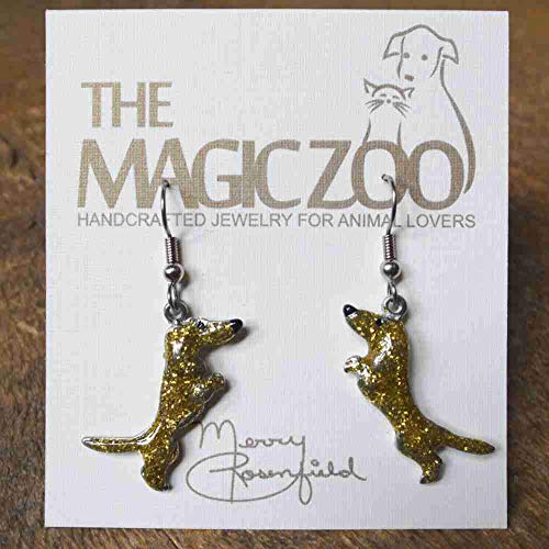 Enamel Sparkly Dachshund Earrings By The Magic Zoo #TOP3