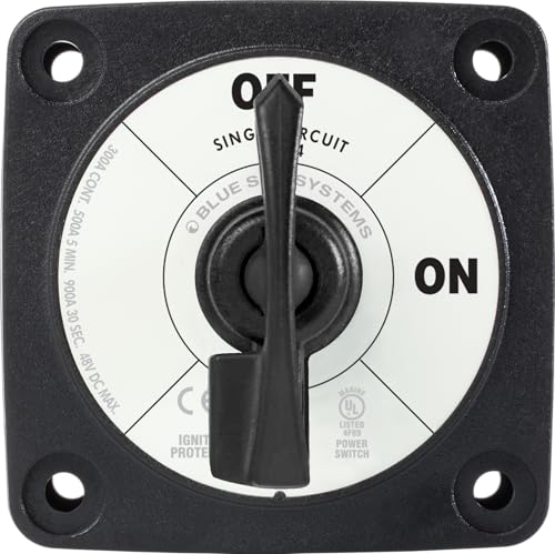 Image of Blue Sea Systems On /Off Battery Isolator Switch With Locking Key, Black, 6004200 m‑Series