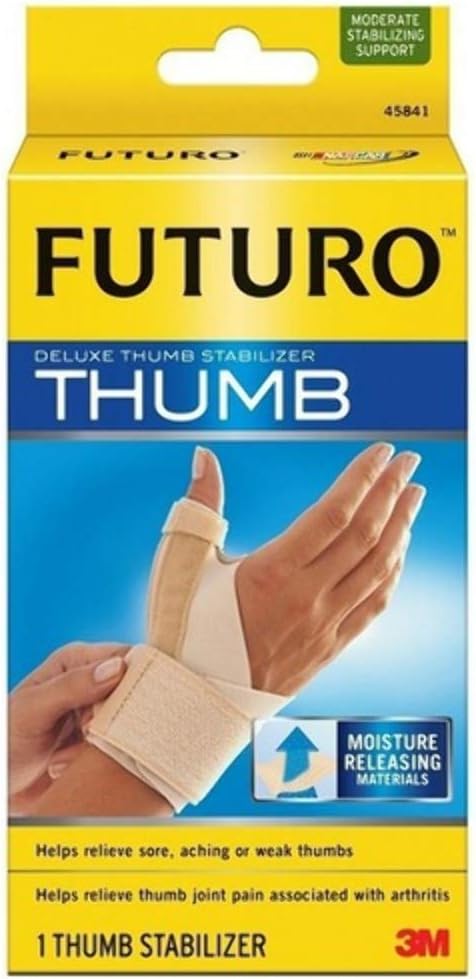 (Small/Medium, Beige) - Futuro Deluxe Thumb Stabiliser, Moderate Stabilising Support, Small/Medium, Black