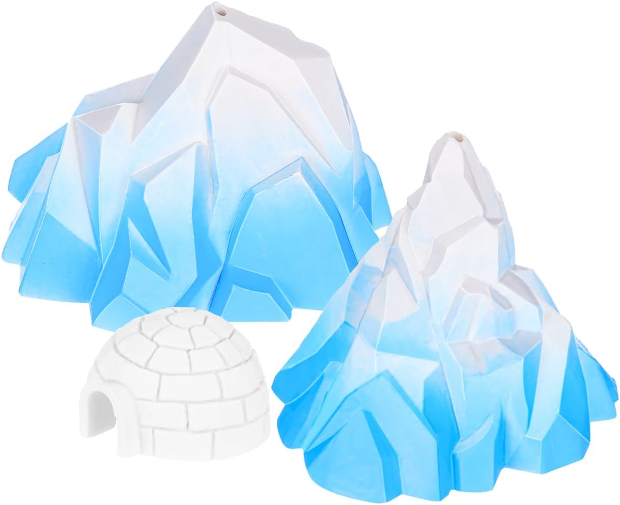 Mini Iceberg Figurine Snow House Toy 3Pcs Christmas Winter Decor