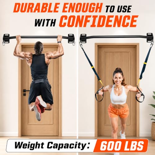 Pull Up Bar Wall Mounted-Heavy Duty Joist Mounted Pull Up Bar-Premium Strength Training Pull-Up Bars-Fast and Easy Installation for Home and Garage Use,Supports up to 600 Lbs - Image 2