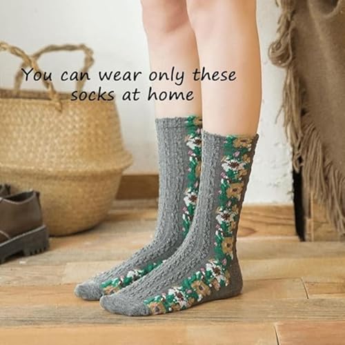 Saturatione Floral Socks, Saturatione Embroidered Floral Socks 5 Pairs, Comfortable Embroidered Florals Crew Sock4