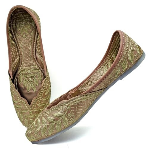 Chandrakala Bridal Mojaris for Women Flats Punjabi Jutti Ethnic Flats,(WF140-P)4