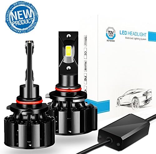 9005 LED Headlight Bulb Conversion Kit - 9600Lm Super Bright HB3/9005 LED, 6000K White 60W 9005 Led Headlights, Focused High/Low Beam, Upgraded CSP LED Chips, 50000 Hours Life, 2 Years Warranty