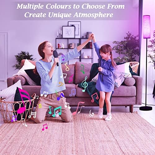 INMOZATA Floor Lamp with Remote Control,Dimmable RGB Standing Lamp,Adjustable Brightness and Colour Changing Corner Floor Lamp, Reading Lamps for Living Room,Bedroom, OfficeBulb Included