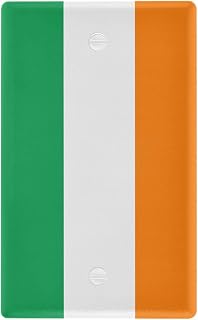 Outlet Covers 1 Gang Light Switch Cover Ireland Flag Stripes Electrical Receptacle Faceplate Wall Plate Decorative Switch Plates for Bedroom Bathroom Decor Duplex