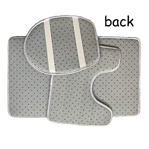 Shinewe Strandmuscheln Seestern Sand Badematte Urlaub Sommer Badteppich Teppich rutschfest 3-teiliges WC-Vorleger Set… – Bild 6