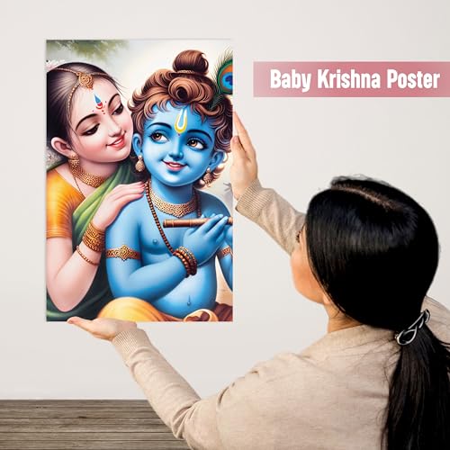 Image of Twinster Bal krishna Posters Photo for Pregnant Women, Baby Poster Self Adhesive (Size 45 cm by 30 cm) Pack of 1 (Design 25)