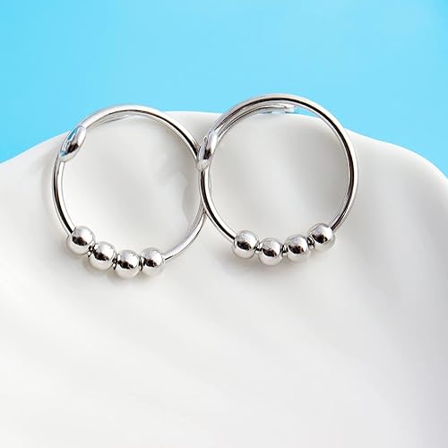 Miniatura 6 de Tiantian - Anillo de plata para mujer  Anillo de alivio de ansiedad para hija o mamá  Alivio del estrés para calcetines de Navidad