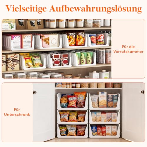 Lifewit 8 Pack Stapelbar Kleiderschrank Organizer, Ausziehbar Schrank, Stapelbar Aufbewahrungsbox für Bad Küchenschrank Lagerung, Multifunktionale Ordnungssystem, Camping Schrank, 42 cm Tiefe