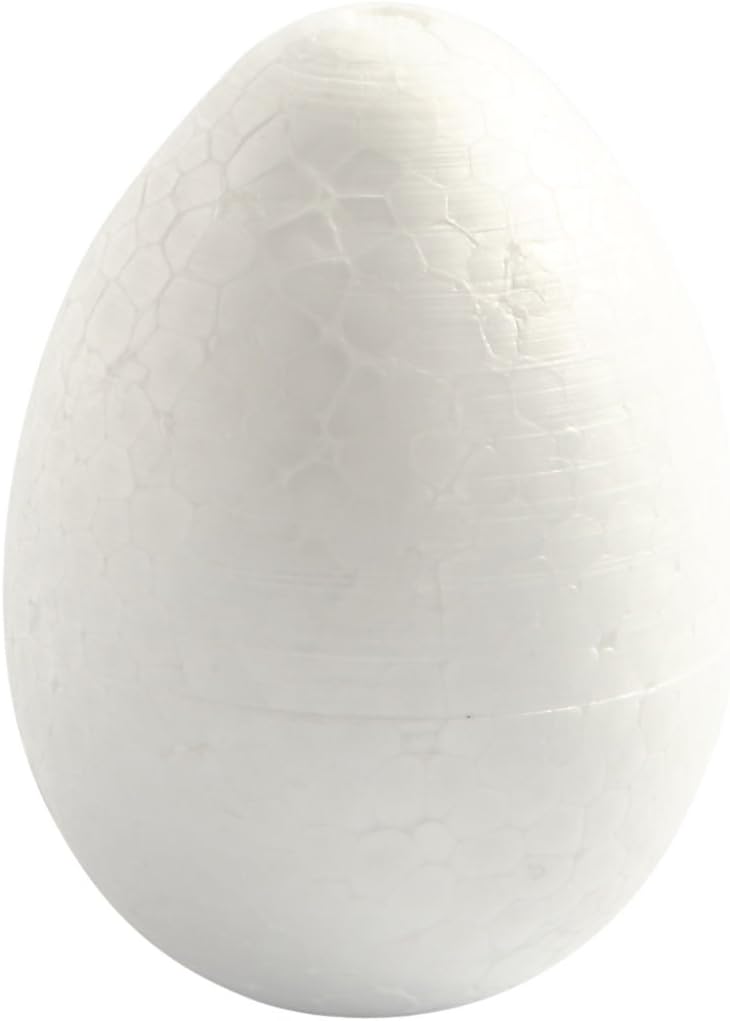 Creativ 100263 Polystyrene Eggs, H: 10 cm, 5pcs, white
