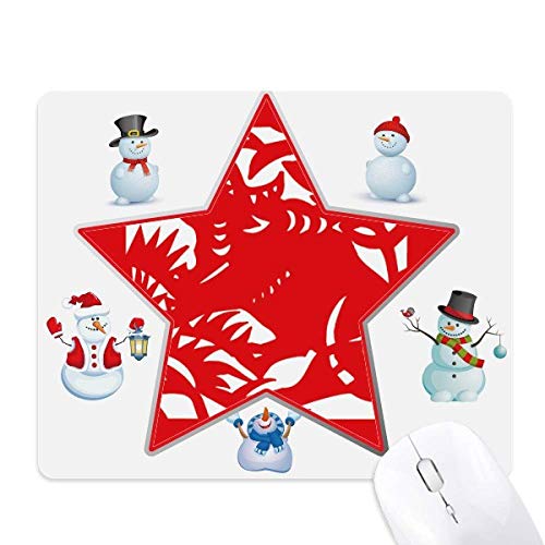 Tapis de souris papier motif bœuf et famille de bonhommes de neige