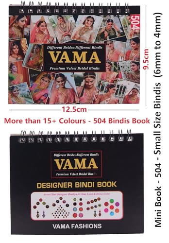 VAMA Multicolour Plain Round Small Bindis Book Kumkum Reusable Self-Adhesive Sticker Pottu Booklet For Girls & Women (Mini Bindis Booklet - 504 Bindis) - Image 4