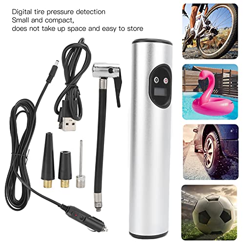 Air Mattress Pump, Rechargeable Air Pump Small Compact for Bicycle for Ball Inflatable for Car(Silver) - Image 3