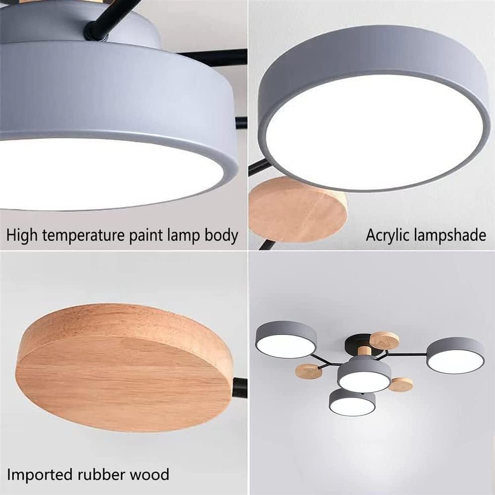Circular Acrylic Led Ceiling Light Nordic Modern Semi Flush Mount Ceiling Lamp Close to Ceiling Light Fixtures for Living Room Dining Room Bedroom Hallway Kitchen(White,7 - Lights)/White/4 Lights