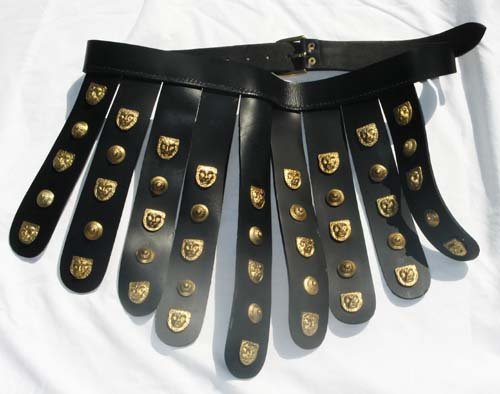 AnNafi® Roman Leather Belt |Medieval Armour Cingulum |Legionary Apron Belts with Brass Fittings Soldier Costume for Men/Adult4