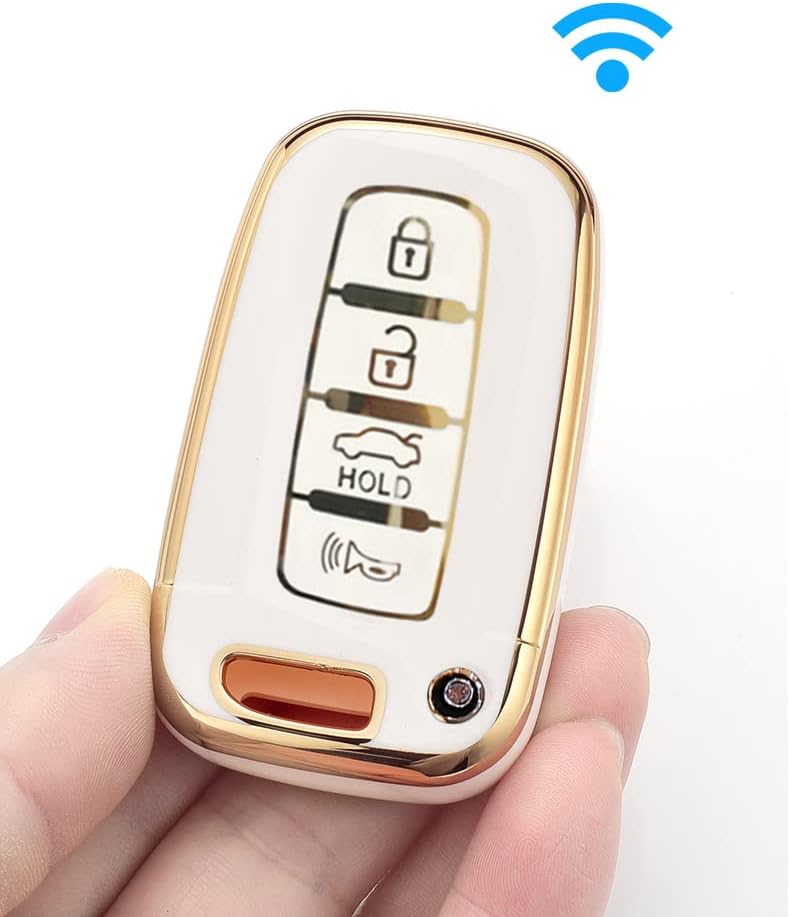 Miniatura 4 de ontto Funda inteligente para llave Hyundai con protector de llave de TPU con llavero para Elantra GT Genesis Genesis Coupe Sonata Veloster Gris