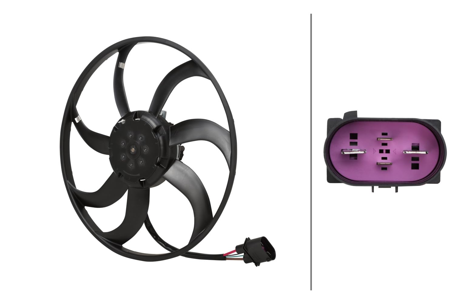 HELLA 8EW 366 420-341 Lüfter, Motorkühlung - 12V - 425W - elektrisch - Ø: 409.5mm - ohne Kühlerlüfterrahmen (Zarge)-ohne Widerstand