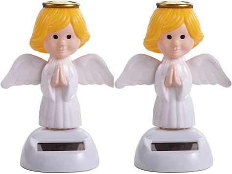 2Pcs Solar Powered Dancing,Angel Solar Dancing Figures,Solar Powered Shaking Hand,for Car Decoration Window Car Dashboard Automotive Interior Accessorie Solar Power Kits and Games