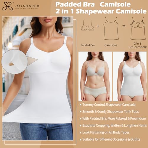 JOYSHAPER Shapewear Camisole for Tummy Control Shapewear with Built in Bra Padded Tank Top V Neck Cami Shaper4