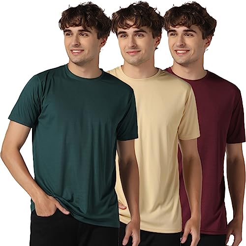 Image of INKKR Men's Short Sleeve Round Neck Dry Fit Multicolor T-Shirt Combo