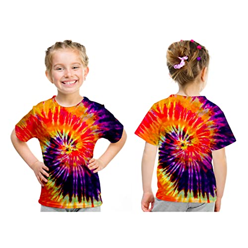 Image of Kids Tie Dye Shirt 6-18 Years Children Hippies Senior Tie-Dye Tee Tshirt for Boys' Girls'