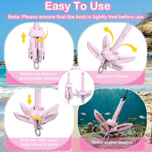 Image of Lounsweer 2 Pack 1.5 /3.5 lb Marine Kayak Anchor Kit Folding Grapnel Anchor Kit Boat Kayak Fishing Accessories for Small Boats Kayaks Canoe Paddle Boards
