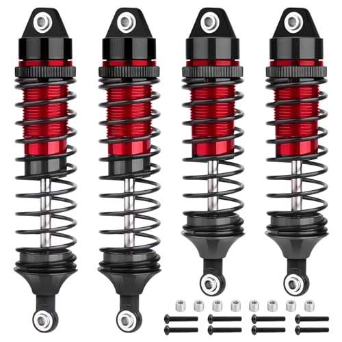 AllinRC 5862 Oil Shock Absorber RC Shocks Damper for Traxxas 1/10 Slash 2WD & 4x4 Nitro Rustler Stampede VXL Hoss Bandit (Black Red)
