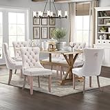 SoarTalent Sillas de Comedor Tapizadas en Terciopelo, Beige