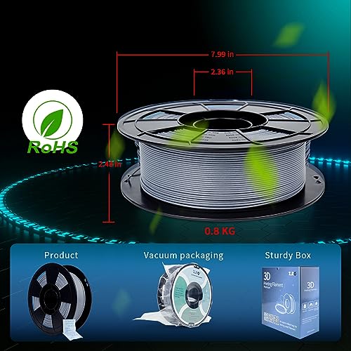 Image of ZIRO Carbon Fiber PLA Filament 1.75mm, Tough 3D Printer Filament, Reinforced Printing 0.8KG, 15% Carbon Fiber Contained, Fits for Almost All FDM 3D Printers, 1.76lbs, Space Gray
