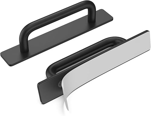 homdiy Paquete de 2 manijas adhesivas de gabinete para manijas de puerta, tiradores de cajón autoadhesivos, sin taladrar, tiradores de gabinete