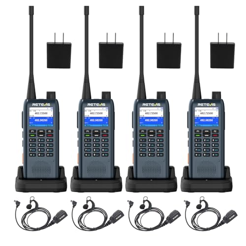 Retevis MateTalk C3 Walkie Talkies with Earpiece,Business Two Way Radios with Job Ticket System and Text Messaging,LCD Display,Vibration Alerts,Group Call 2 Way Radios for Hotel Restaurant(4Pack)