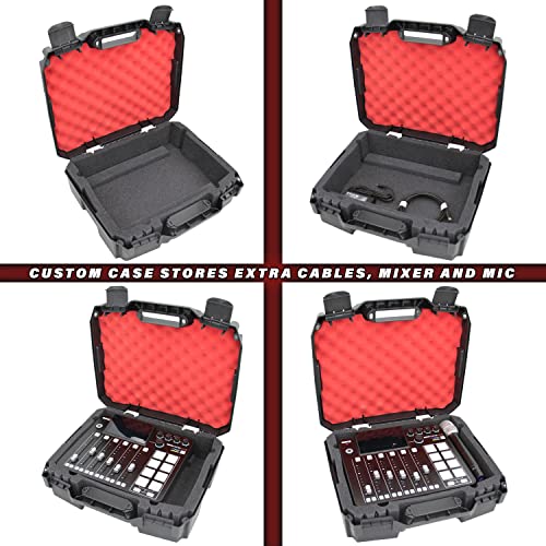 Casematix Hard Case Compatible With Rode Rodecaster Pro 2 Podcast Mixer , Podcaster Wireless Microphones And Adapters - Impact Resistant Exterior With Shock Absorbing Custom Foam #TOP1