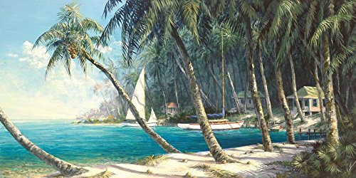 Impression d'art sur toile enroulée Bali Cove : affiche mer 185 x 91 cm