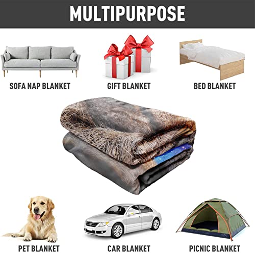 Hommomh 60"X80" Blanket Soft Fluffy Flannel Fleece Throw Blue Nebula Sloth #TOP3