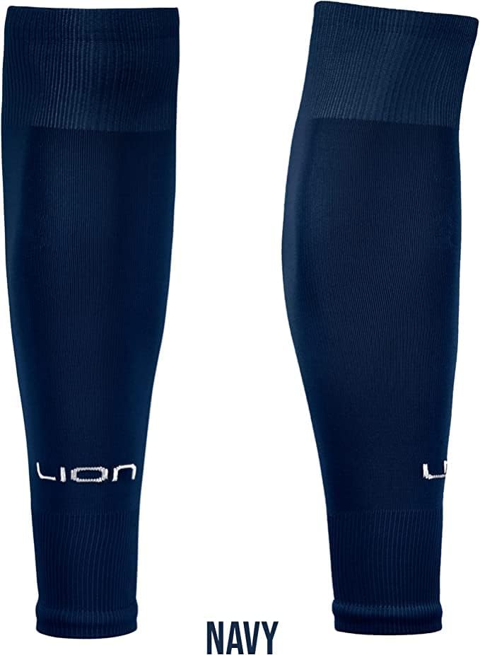 Lion Sportswear Soccer Sock Leg Sleeves To Accompany Grip Socks - Fits Over Calf/Shin Guards - Variety Of Colours thumbnail