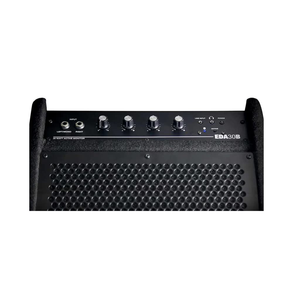 Carlsbro EDA30B - Kit di altoparlanti elettronici per batteria con riproduzione Bluetooth, amplificatore integrato da 30 W, driver coassiale da 10" e controlli EQ per esercitazioni domestiche e