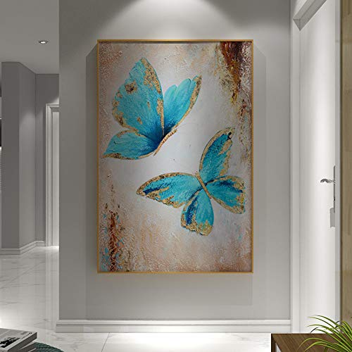 Art mural peinture à l'huile grand format abstrait papillon