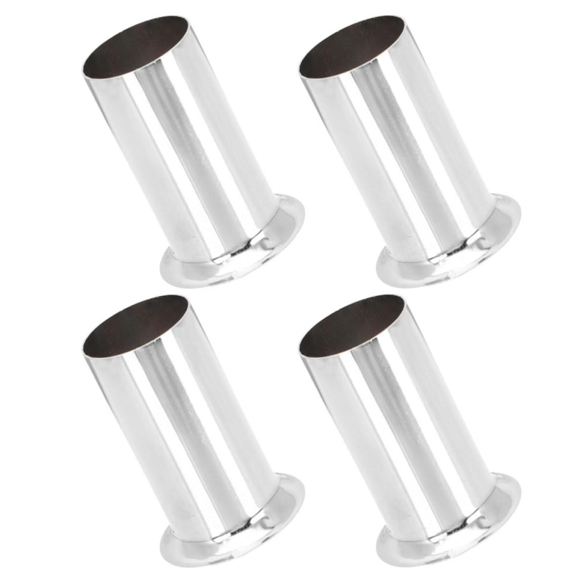 4pcs Iron Candle Socket Sleeves for Light Fixtures, Silver Metal Chandelier Base Covers with Easy Installation and Versatile Application, Lighting Accessory for Home and Ceiling