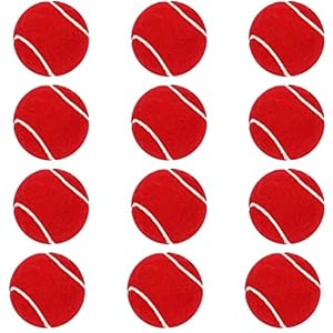 NKT Super Rubber Cricket Tennis Ball Light Weight RED Color, (12 Pack )