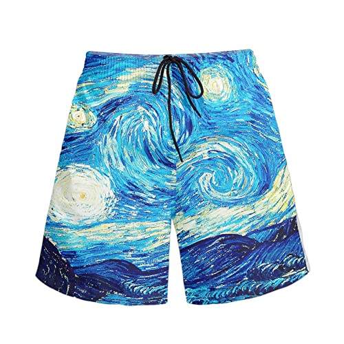 Men's 3D Print Casual Classic Drawstring Loose Fit Trunks Boardshort Shorts